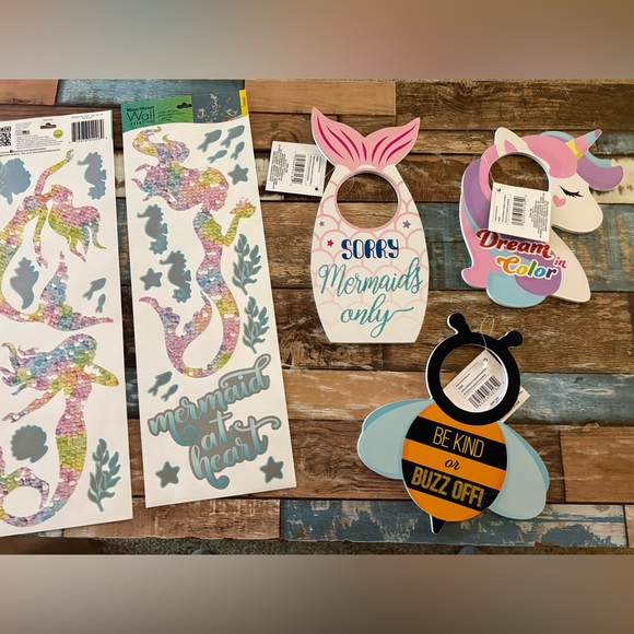 Rainbow Mermaid Wall Decor decals 
Bright Fun door knob sayings - Picture 5 of 7